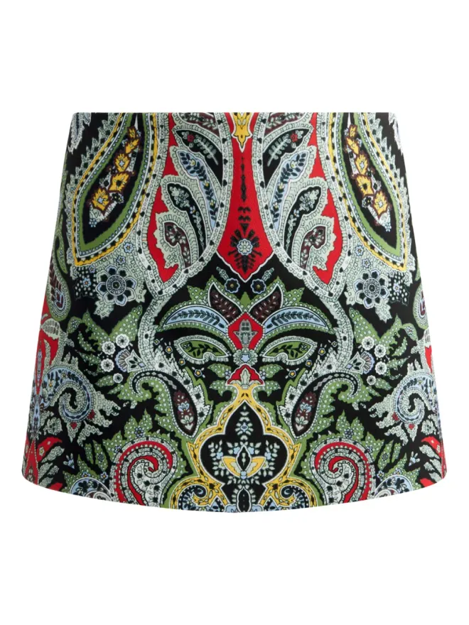 Alice + Olivia alice + olivia メイス ペイズリー ハイライズ ミニスコートの商品画像