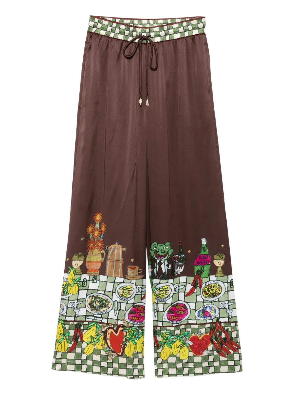 ALEMAIS ドローストリングウエスト プリントパンツ - 画像1