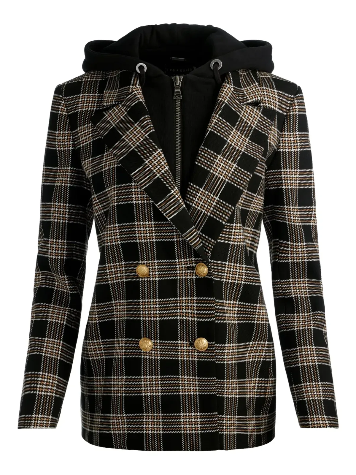alice + olivia Jordan plaid ダブルブレストジャケット - 画像1