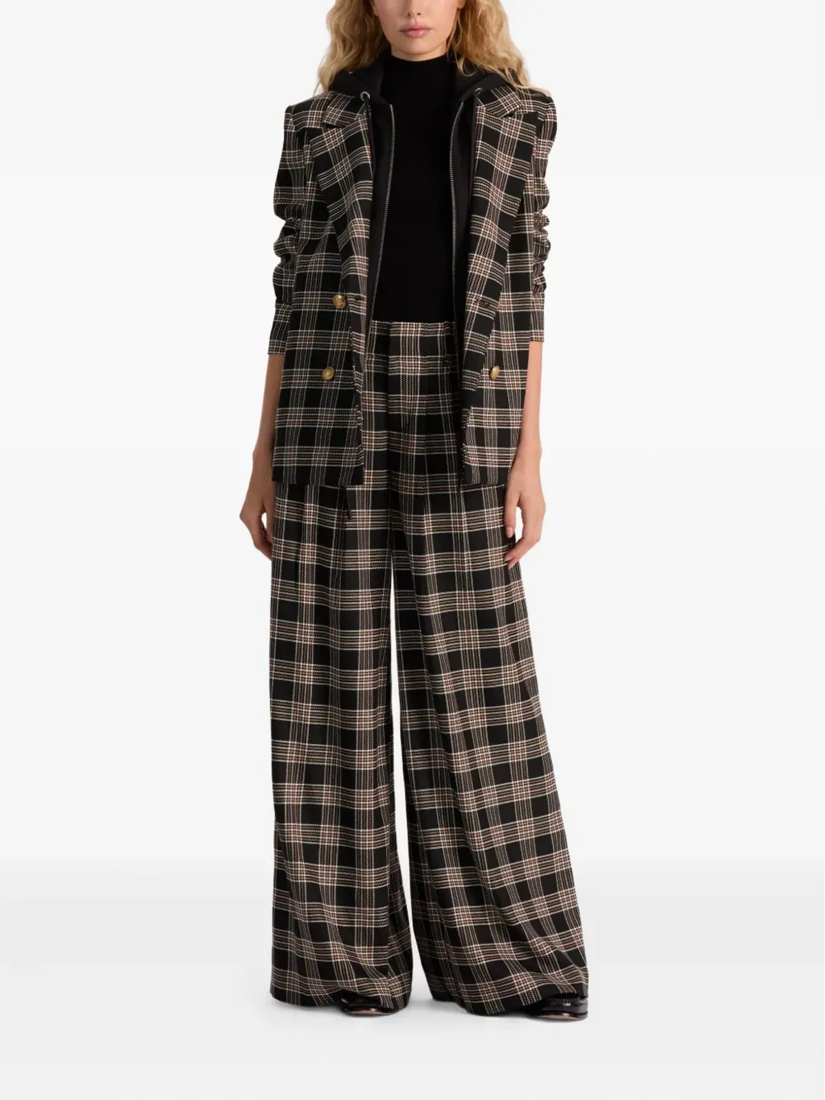 alice + olivia Jordan plaid ダブルブレストジャケット - 画像2