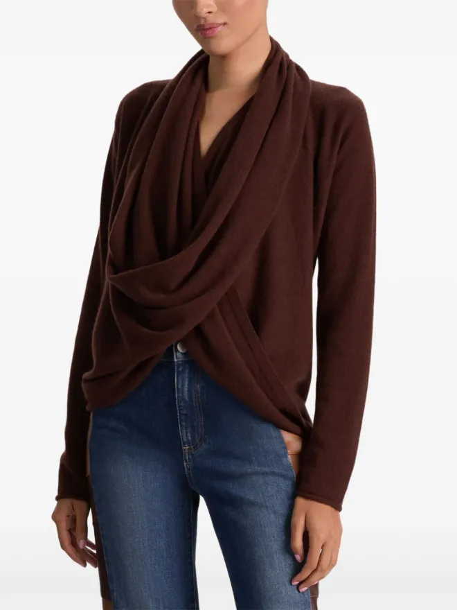Alice + Olivia alice + olivia ジュールズ ドレープ カウルネック セーター - Brownの商品画像