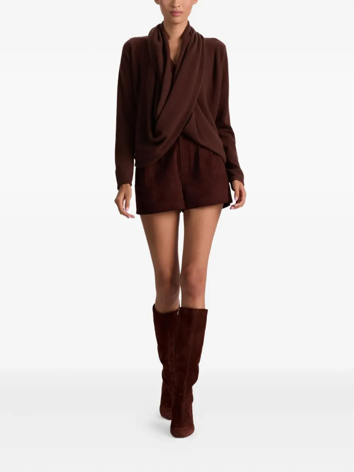 alice + olivia ジュールズ ドレープ カウルネック セーター - Brown - 画像2
