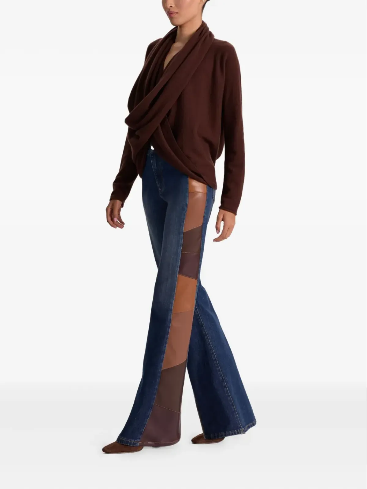 alice + olivia ジュールズ ドレープ カウルネック セーター - Brown - 画像3