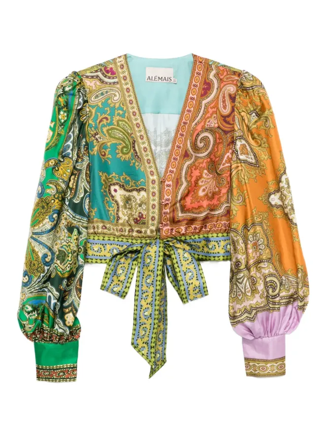 Alemais ALEMAIS ペイズリープリント タイフロント ブラウスの商品画像