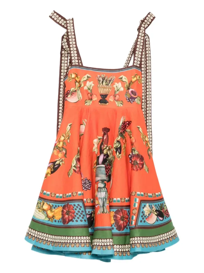 Alemais ALEMAIS ロッコ 果実プリント タイストラップ ミニドレス - オレンジの商品画像