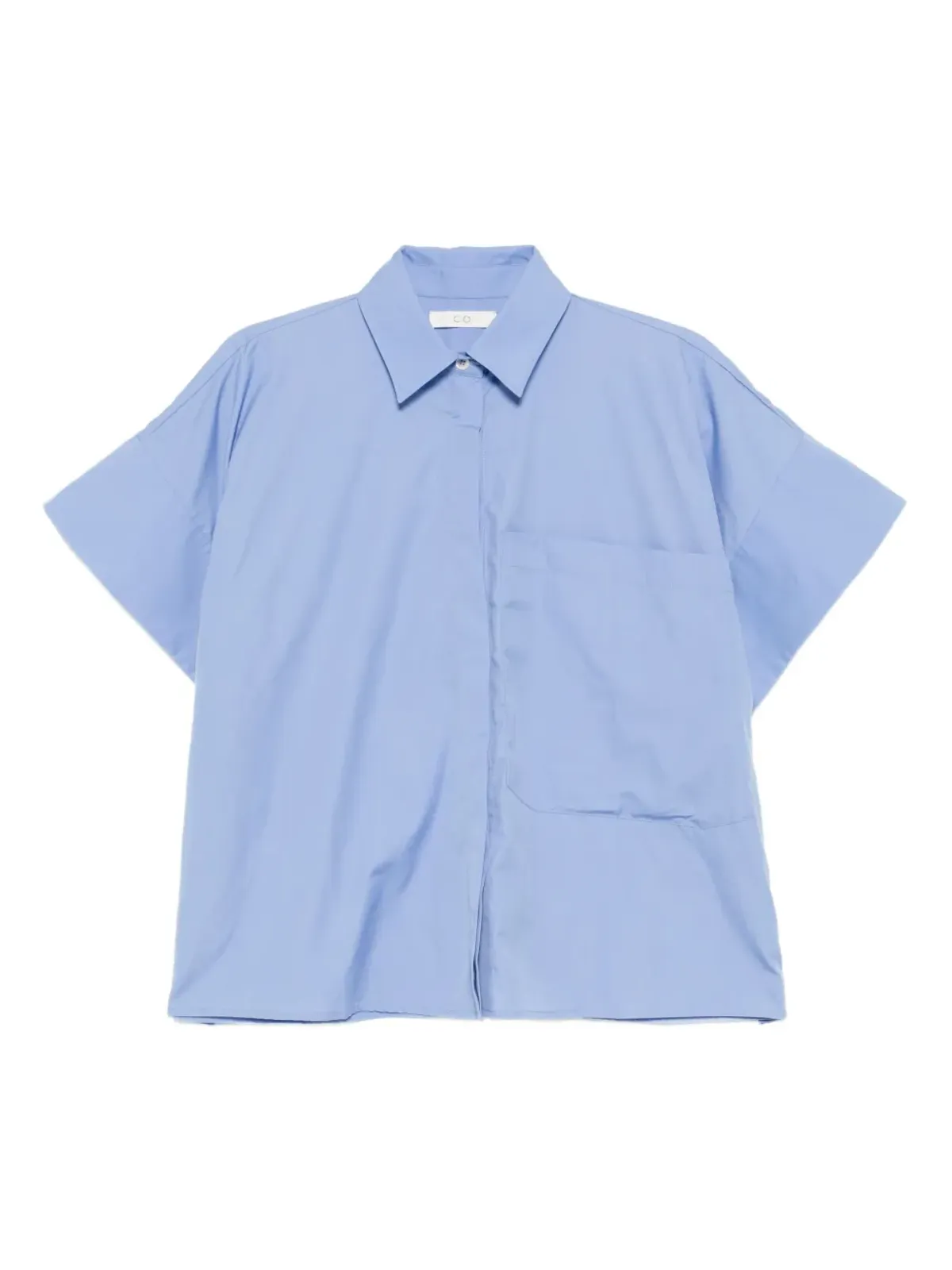 CO COLLECTION ボックスシルエット コットンシャツ ブルー - 画像1
