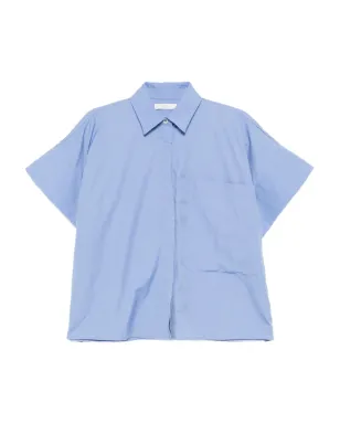CO COLLECTION ボックスシルエット コットンシャツ ブルー - サムネイル1