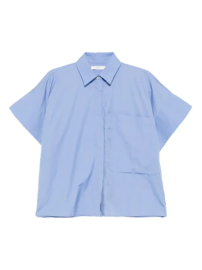 CO COLLECTION CO COLLECTION ボックスシルエット コットンシャツ ブルーの商品画像