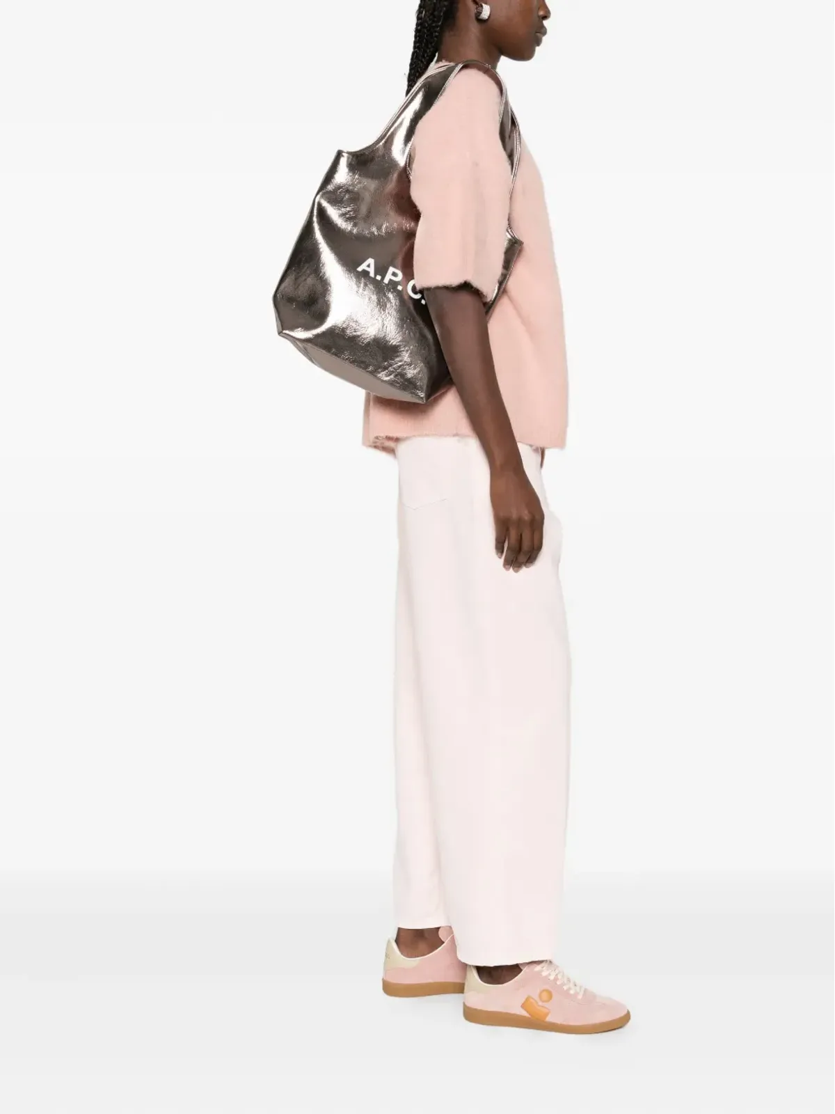 A.P.C. ニノン メタリック ロゴ トートバッグ - 画像2