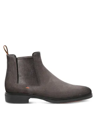 Santoni エラスティックパネル・スエードブーツ - グレー - サムネイル1