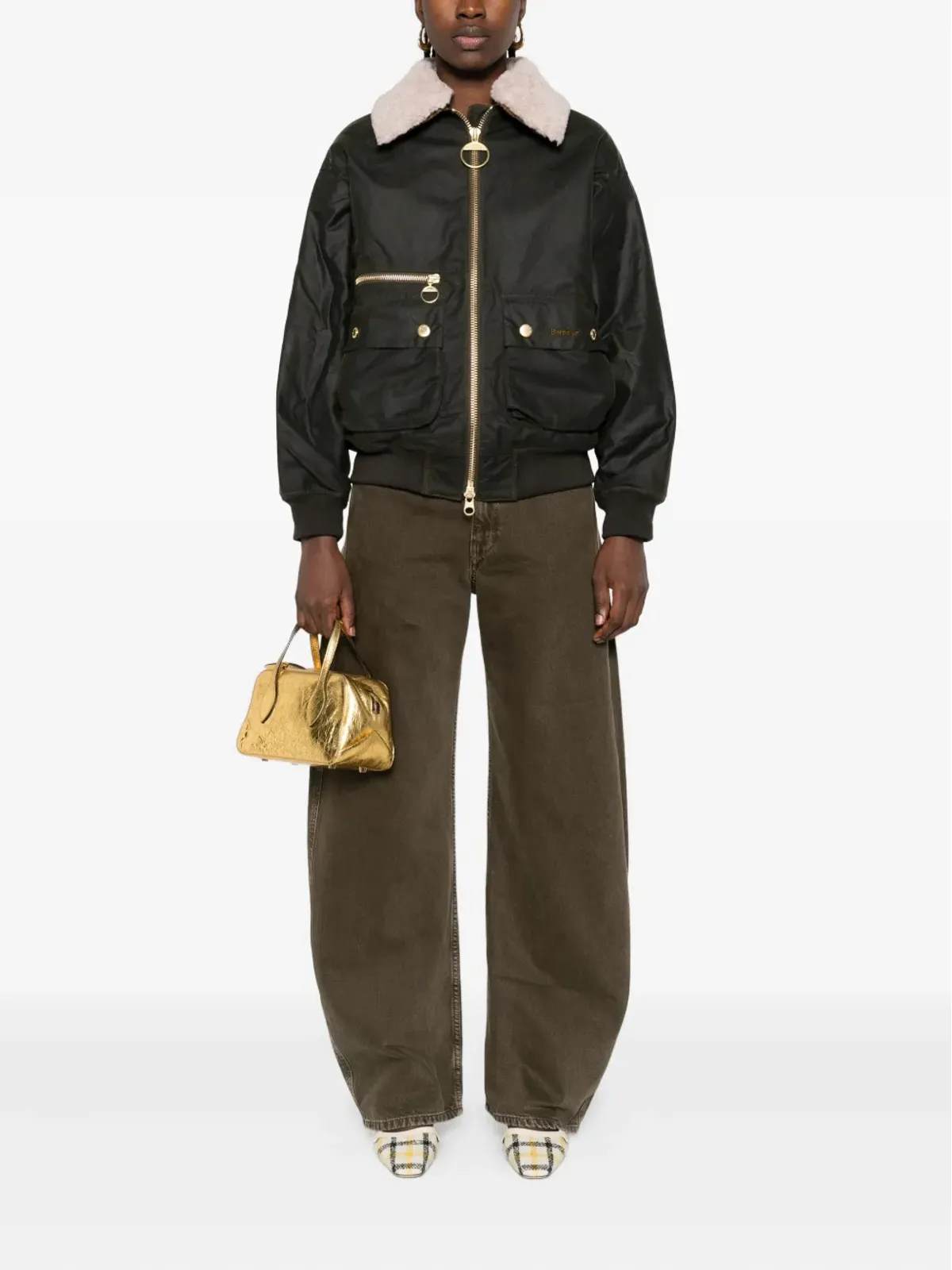 Barbour シアーリングカラー ジップフロント ジャケット - ブラウン - 画像2