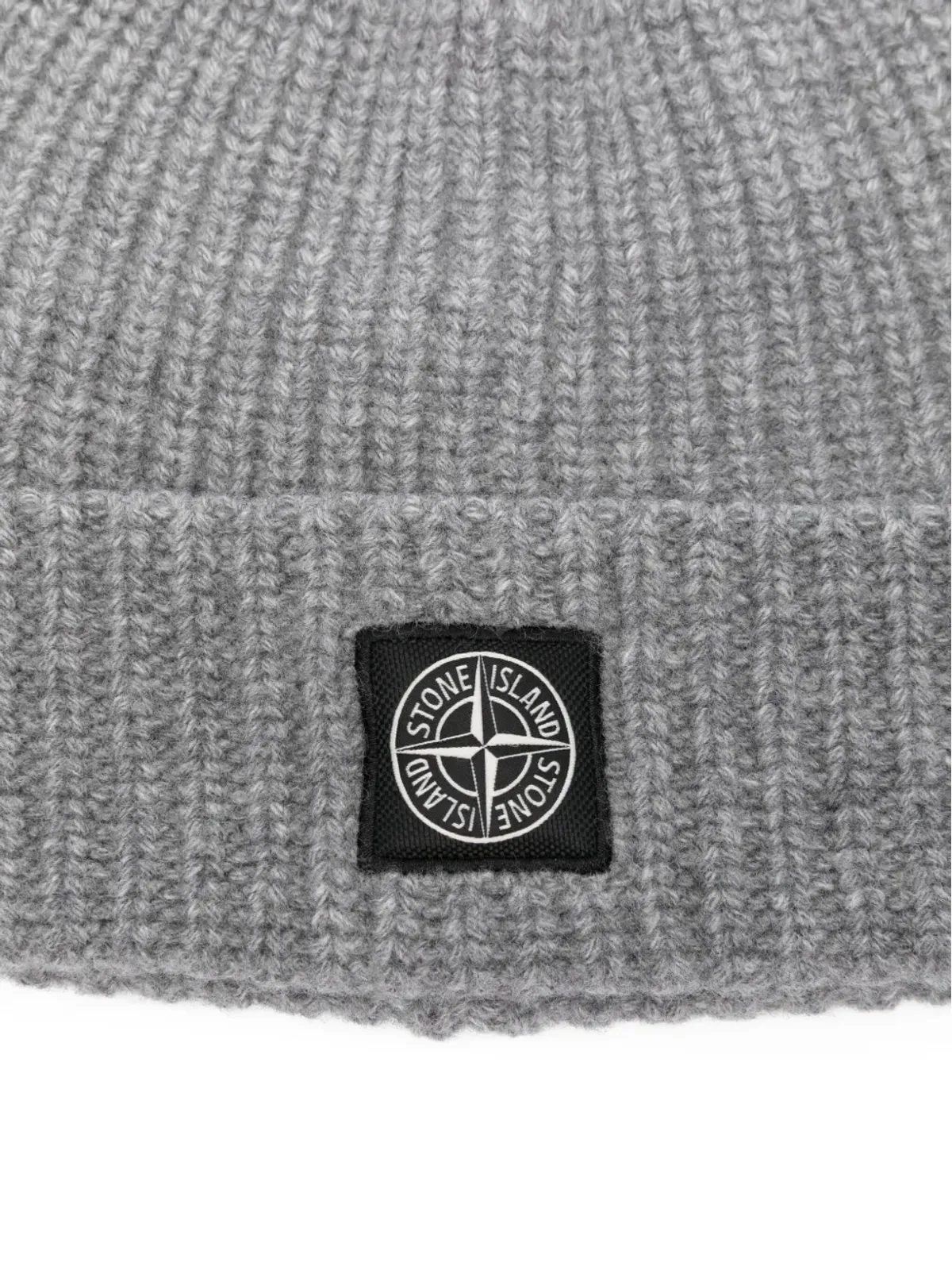 Stone Island リブ編みロゴパッチ ビーニー - 画像3