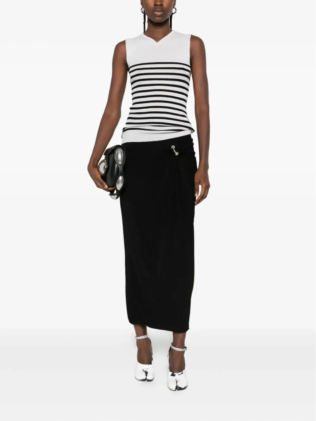 Jean Paul Gaultier リングディテール サイドスプリット ミディスカート - 画像2