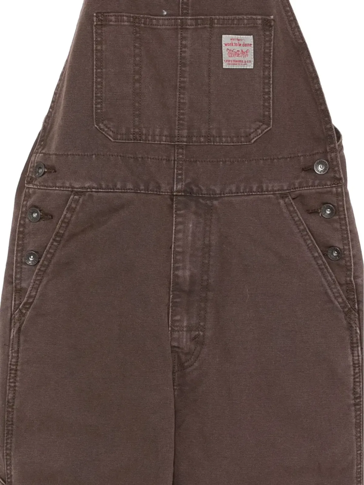 Levi's レッドタブ™ ボタン留め ポケット付きオーバーオール ブラウン - 画像3