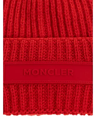 Moncler ribbed logo-plaque beanie - サムネイル3