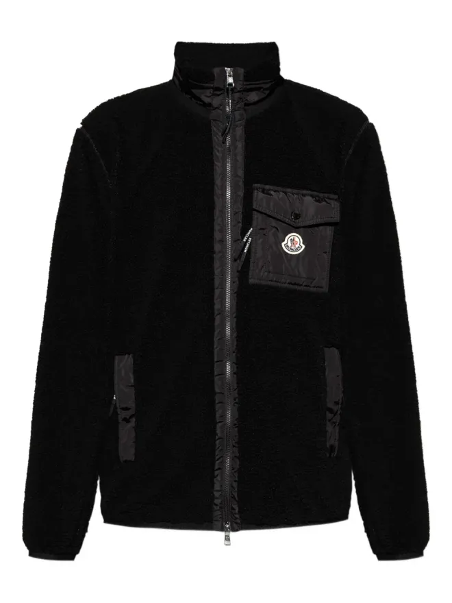 Moncler Moncler フリース パッチポケット セーター - ブラックの商品画像