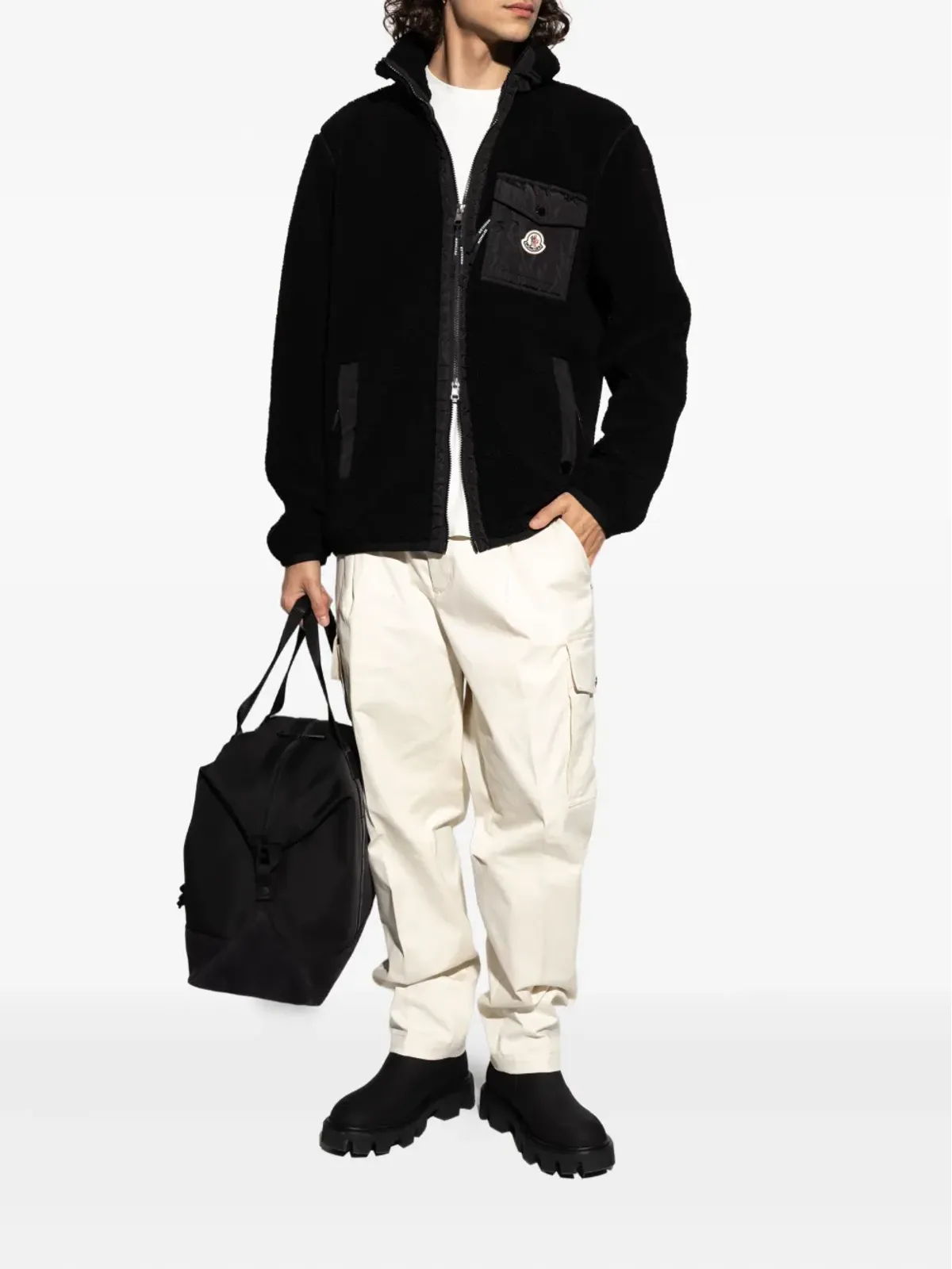 Moncler フリース パッチポケット セーター - ブラック - 画像2