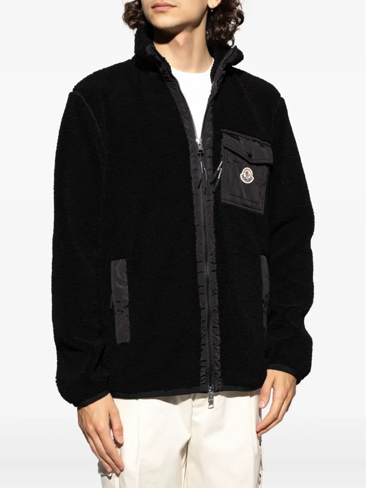 Moncler フリース パッチポケット セーター - ブラック - 画像3