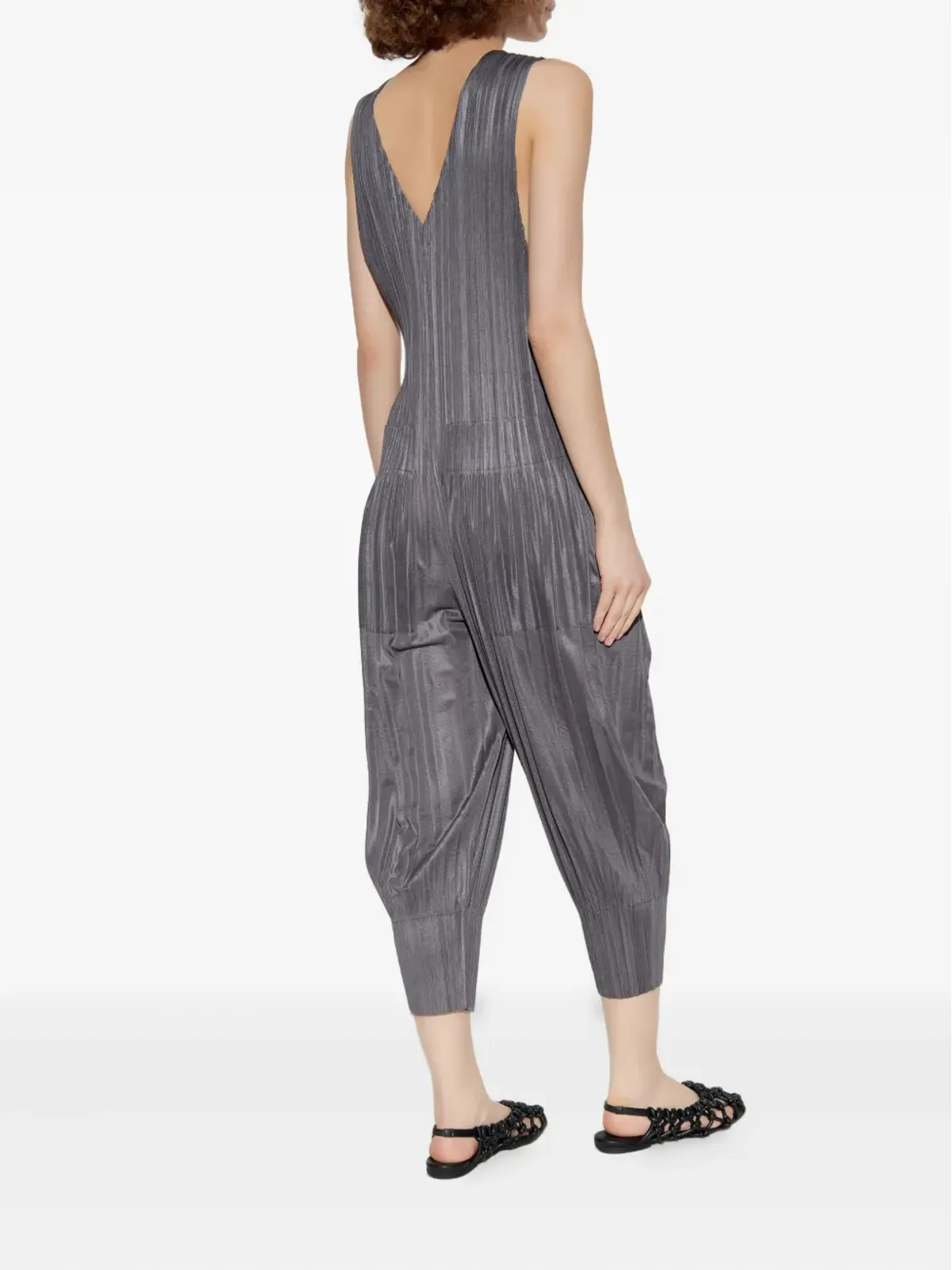 Pleats Please Issey Miyake ジップ付きプリーツジャンプスーツ - Grey - 画像4