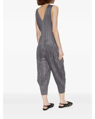 Pleats Please Issey Miyake ジップ付きプリーツジャンプスーツ - Grey - サムネイル4
