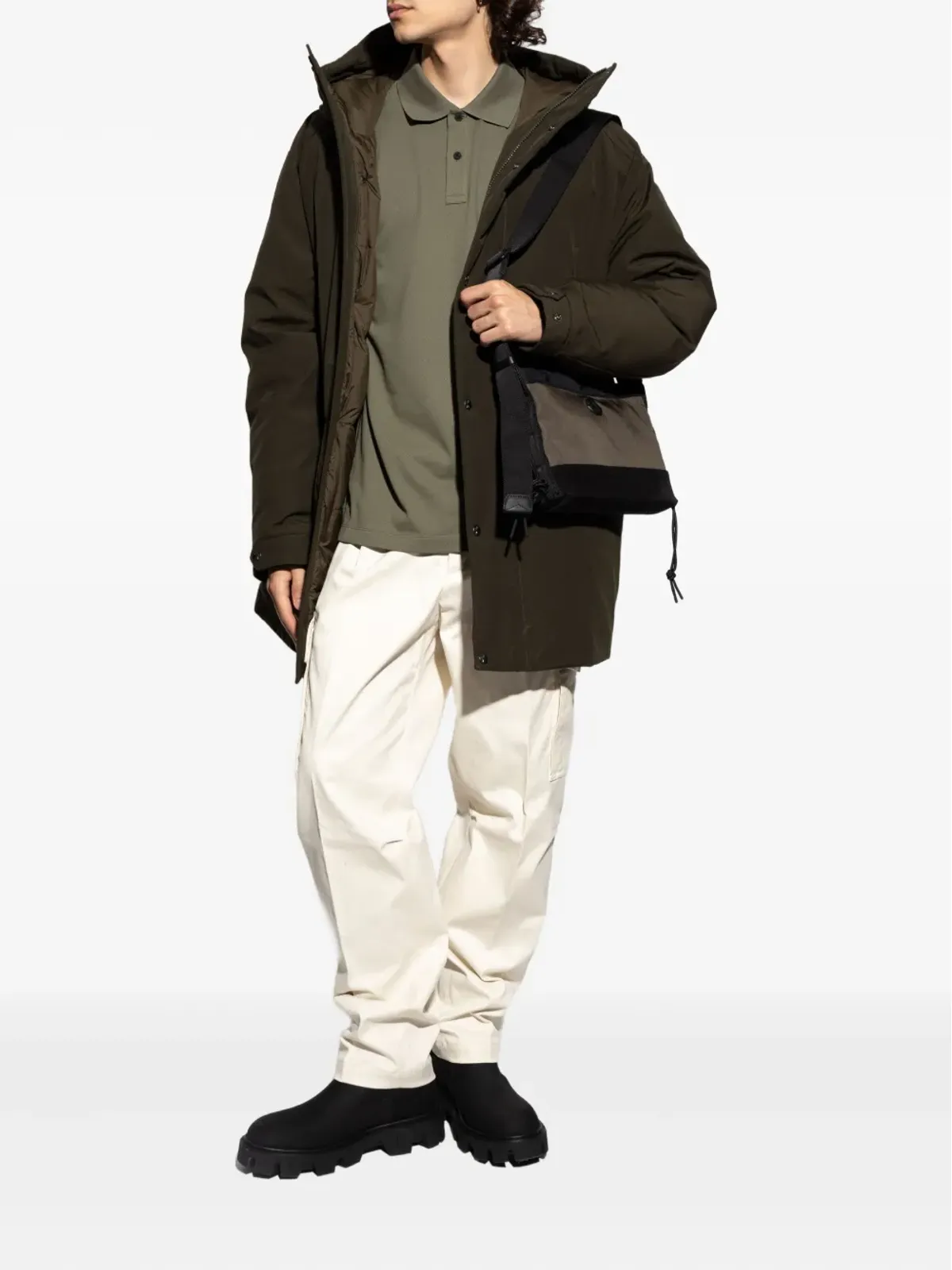 Moncler フード付きフラップポケットコート - 画像2