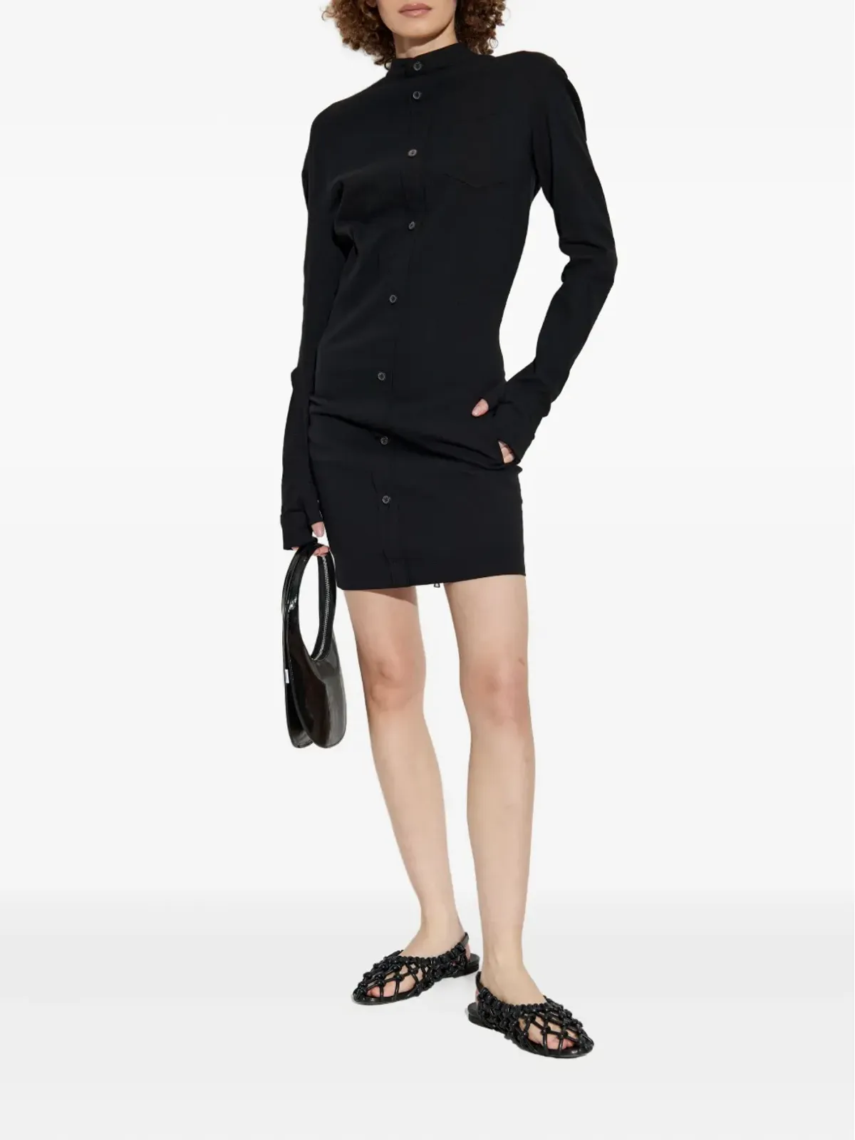 Issey Miyake ボタンフロント ポケット付き ミニドレス - 画像2