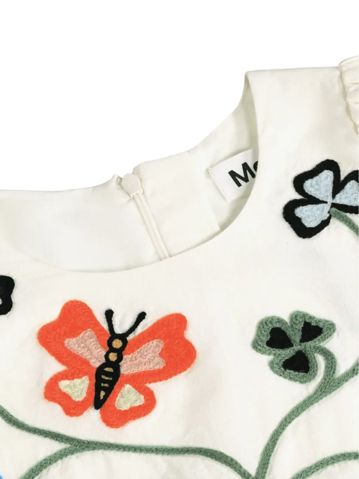 Molo Carlin butterfly-flower embroidered dress - White - 画像3