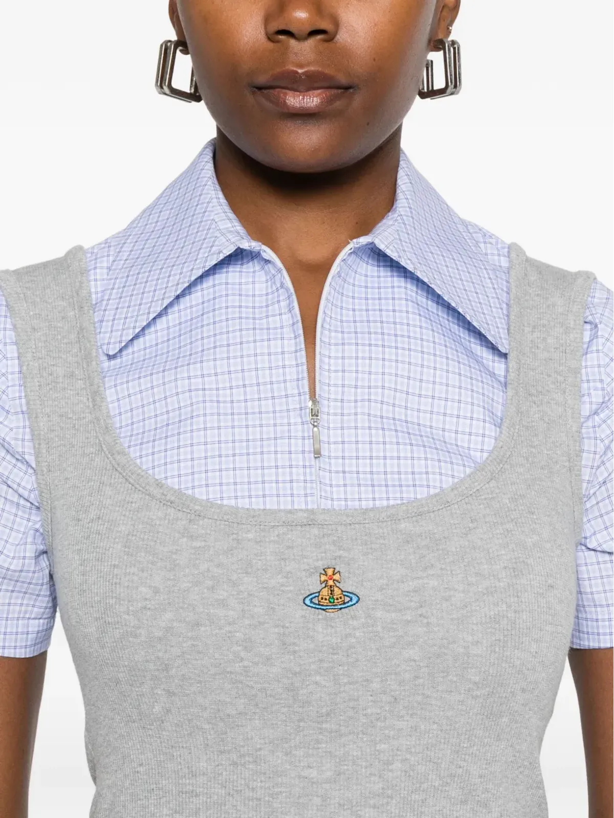 Vivienne Westwood オーブ刺繍ノースリーブタンクトップ - 画像5