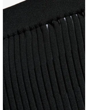 Issey Miyake striped slit skirt - Black - サムネイル5