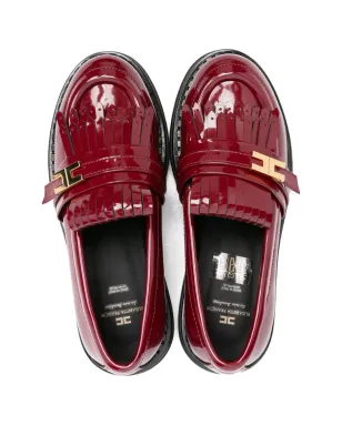 Elisabetta Franchi La Mia Bambina パテントレザー フリンジ ローファー - サムネイル3