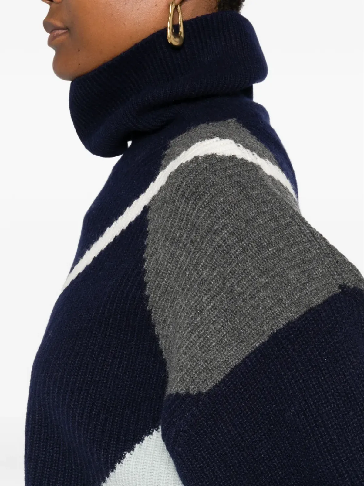 BOMPARD ダイヤモンド柄タートルネックセーター - 画像5