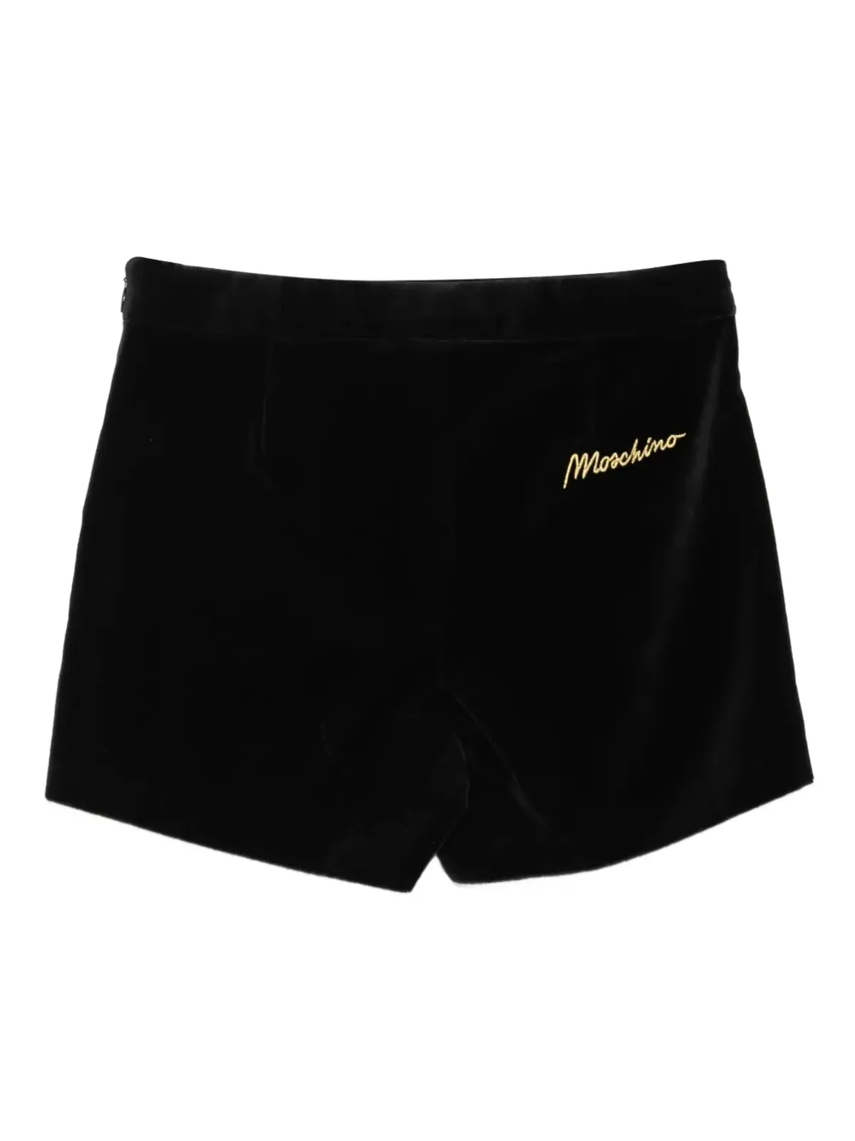 Moschino Kids ベルベット生地のクマボタン付きショーツ - Black - 画像2