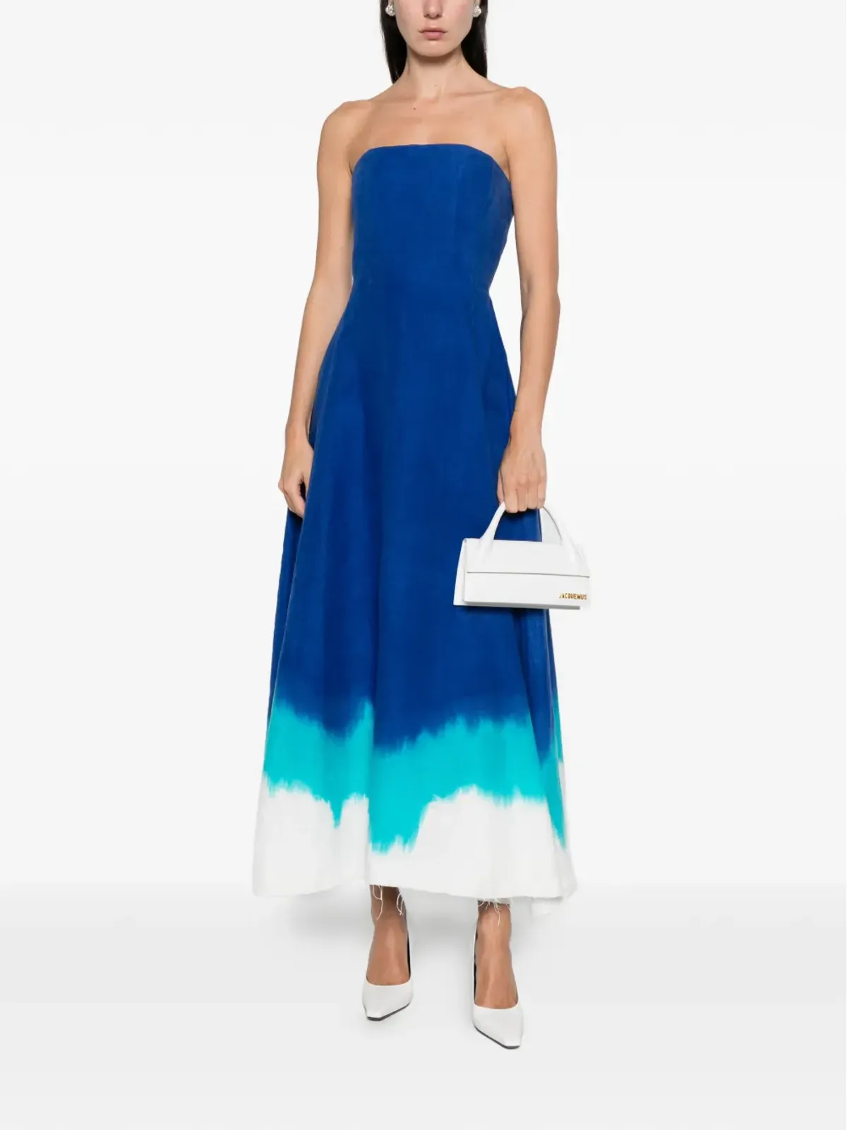 Gabriela Hearst Alessia strapless dip-dye maxi dress - Blue - 画像2