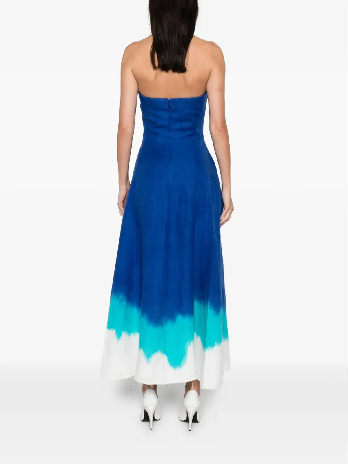 Gabriela Hearst Alessia strapless dip-dye maxi dress - Blue - 画像4