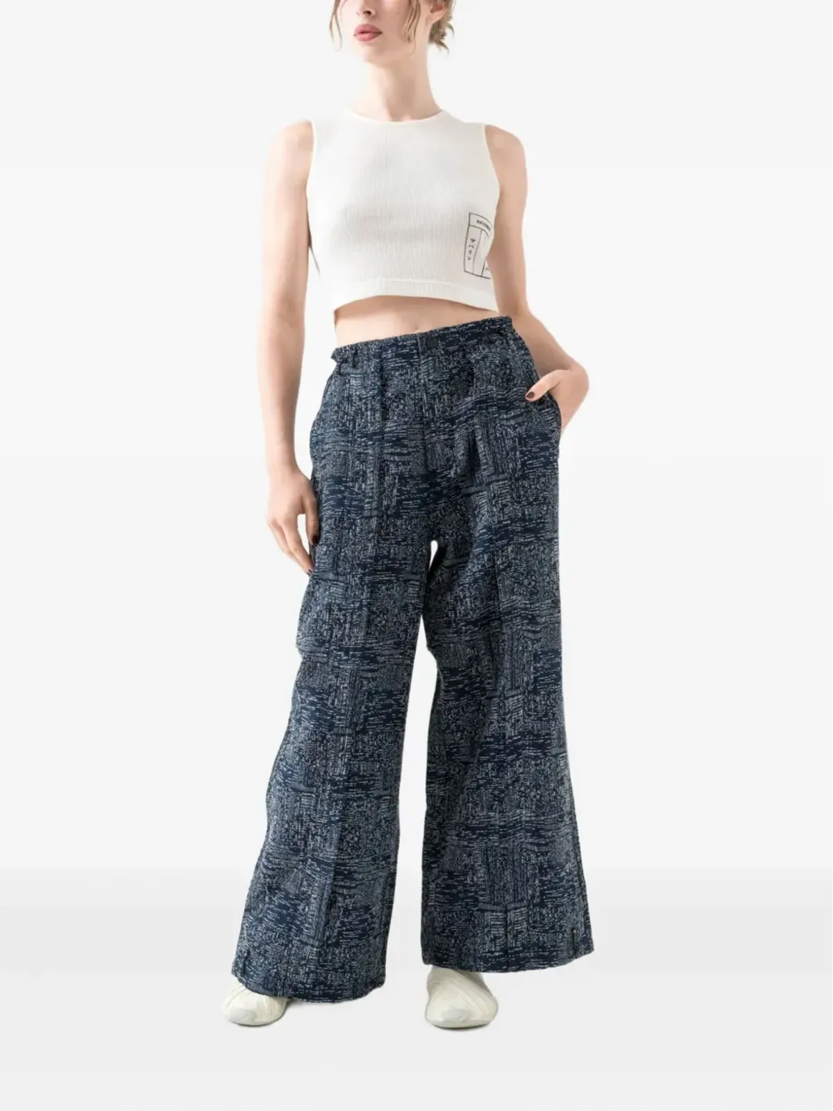 Maharishi コットンウール混紡 テクスチャードパンツ ブルー - 画像2