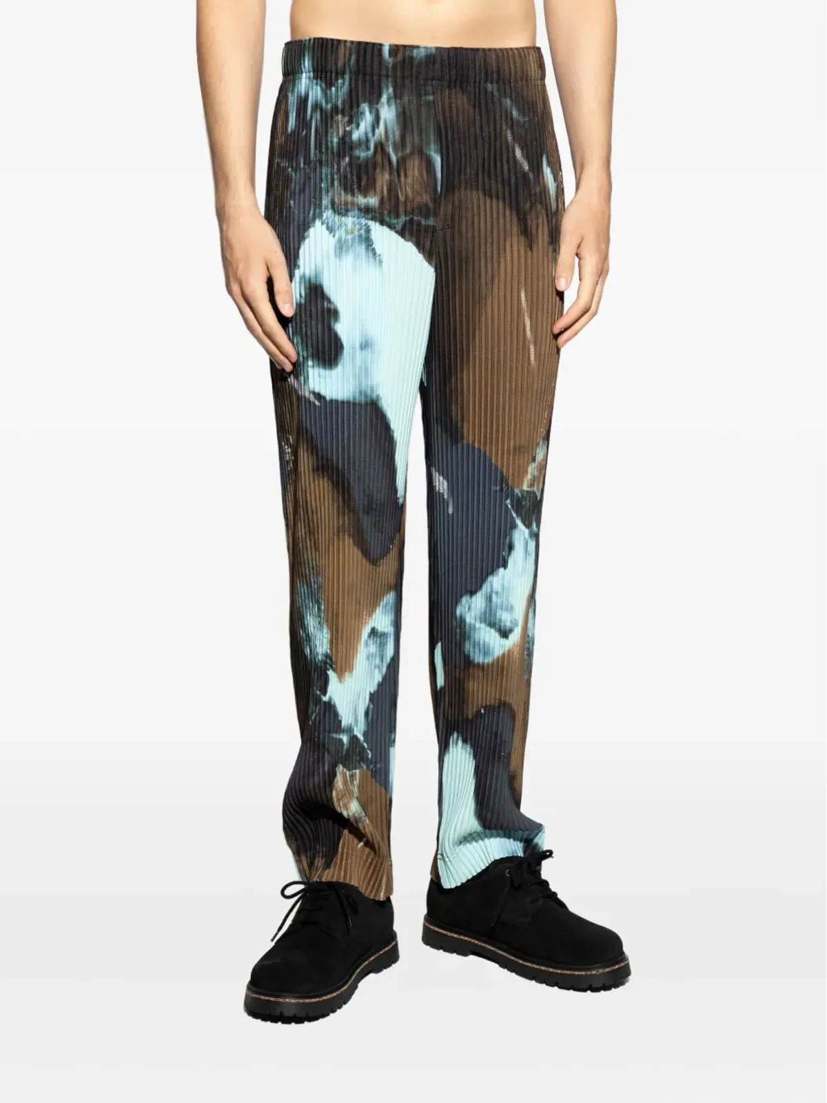 Homme Plissé Issey Miyake プリーツ柄抽象プリントパンツ - 画像3