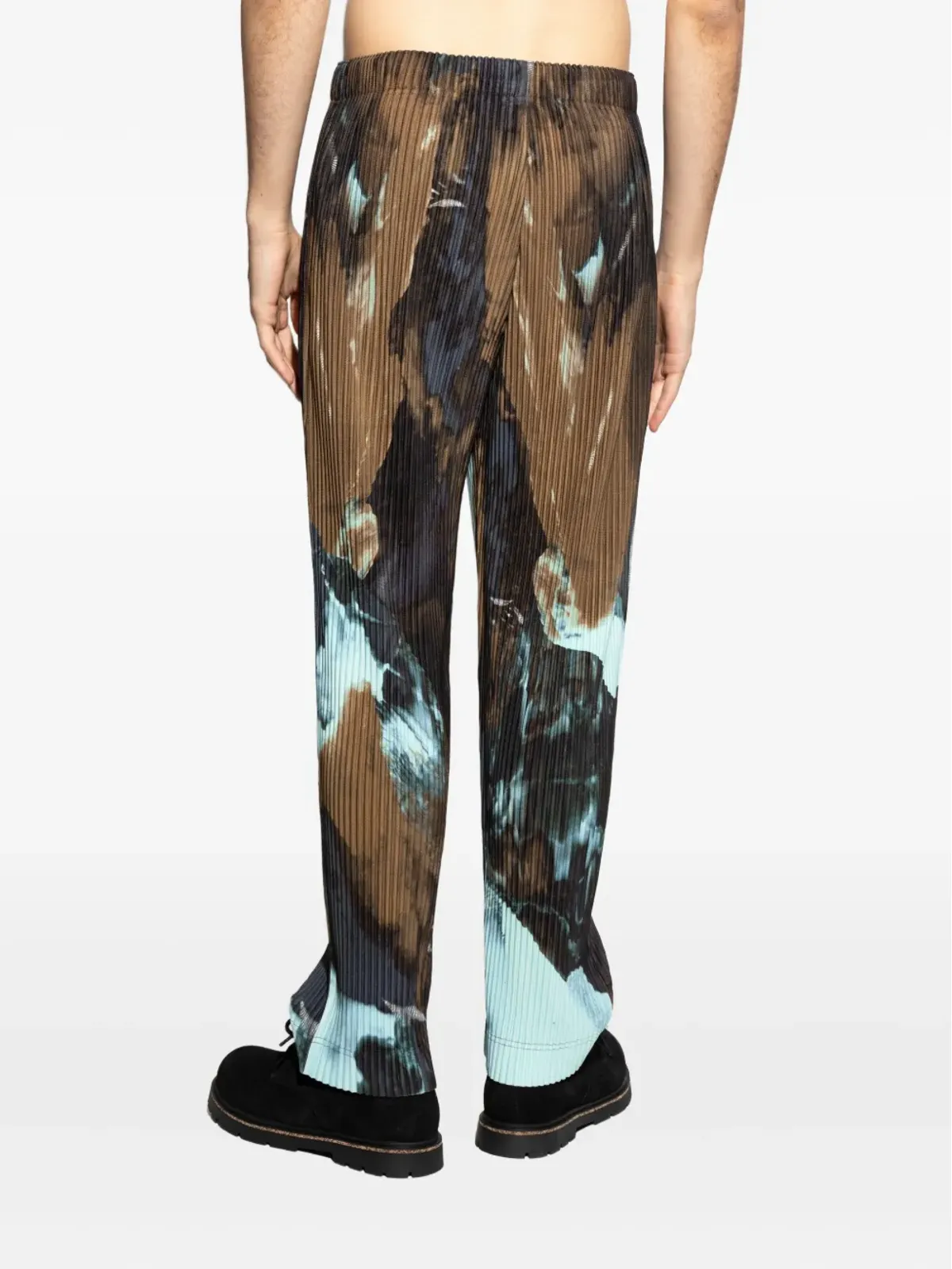 Homme Plissé Issey Miyake プリーツ柄抽象プリントパンツ - 画像4