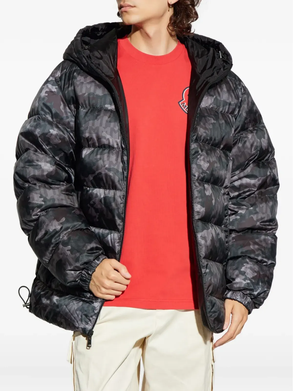 Moncler ジップファスナー付きフード付きダウンジャケット - 画像3