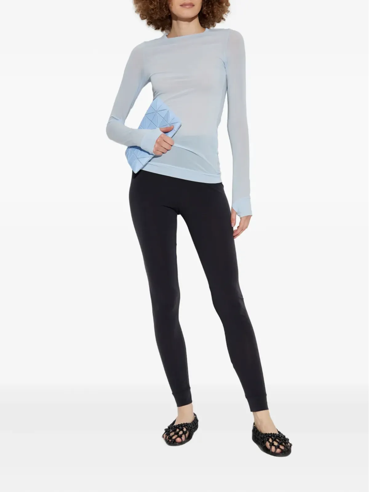 Issey Miyake speckled elastic-waistline レギンス - 画像2