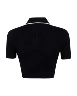 AMIRI 刺繍入りリブニットポロトップ - サムネイル2