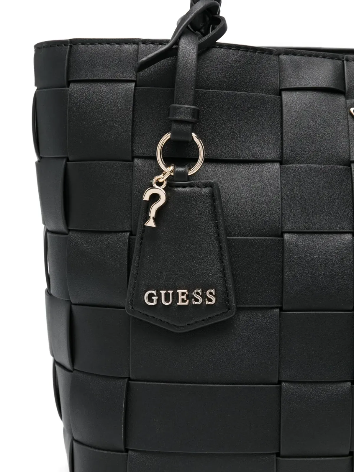 GUESS USA Maylee ウォーブンレザー トートバッグ - 画像3