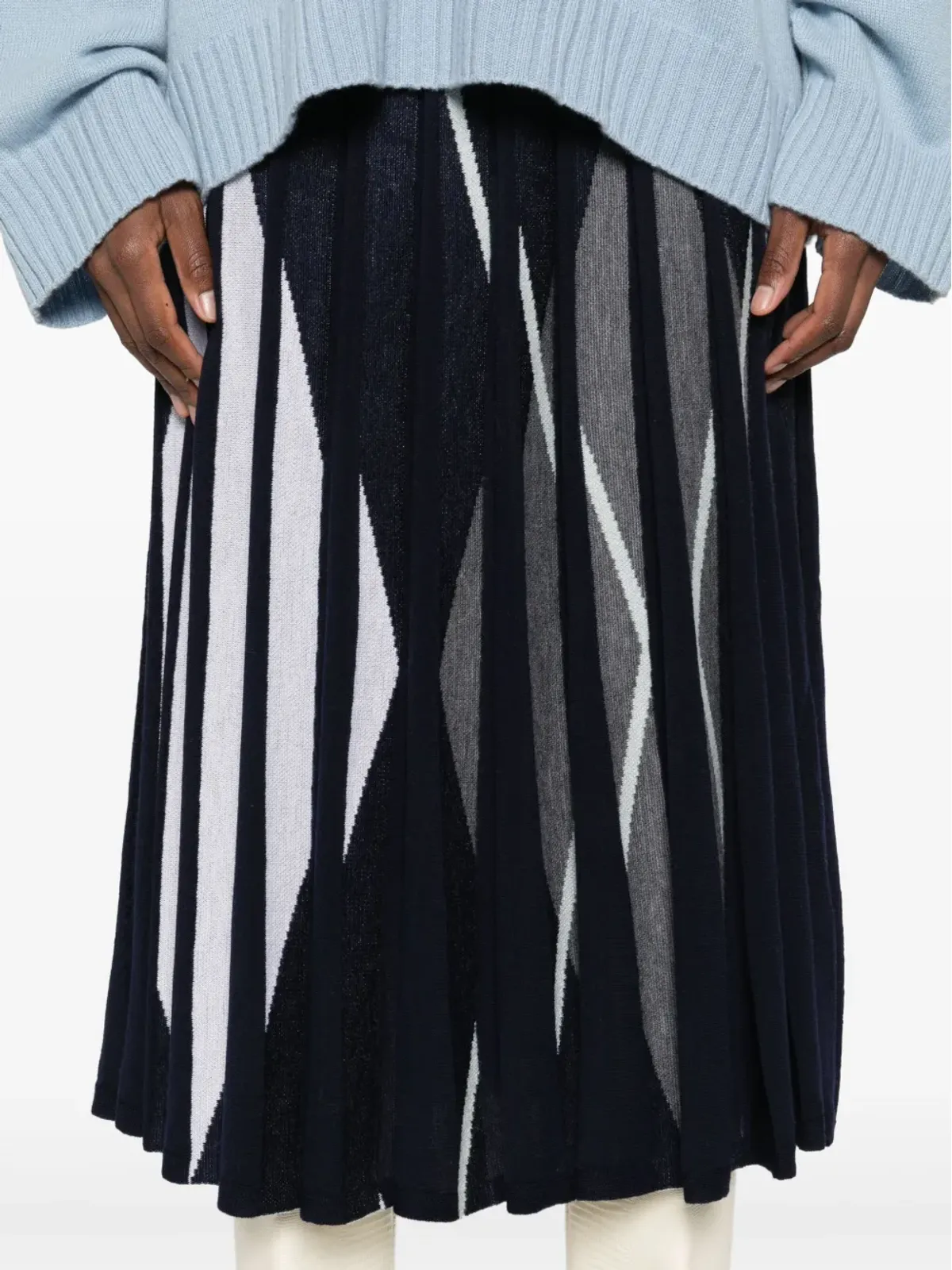 BOMPARD プリーツカシミア ミディスカート - ブルー - 画像5