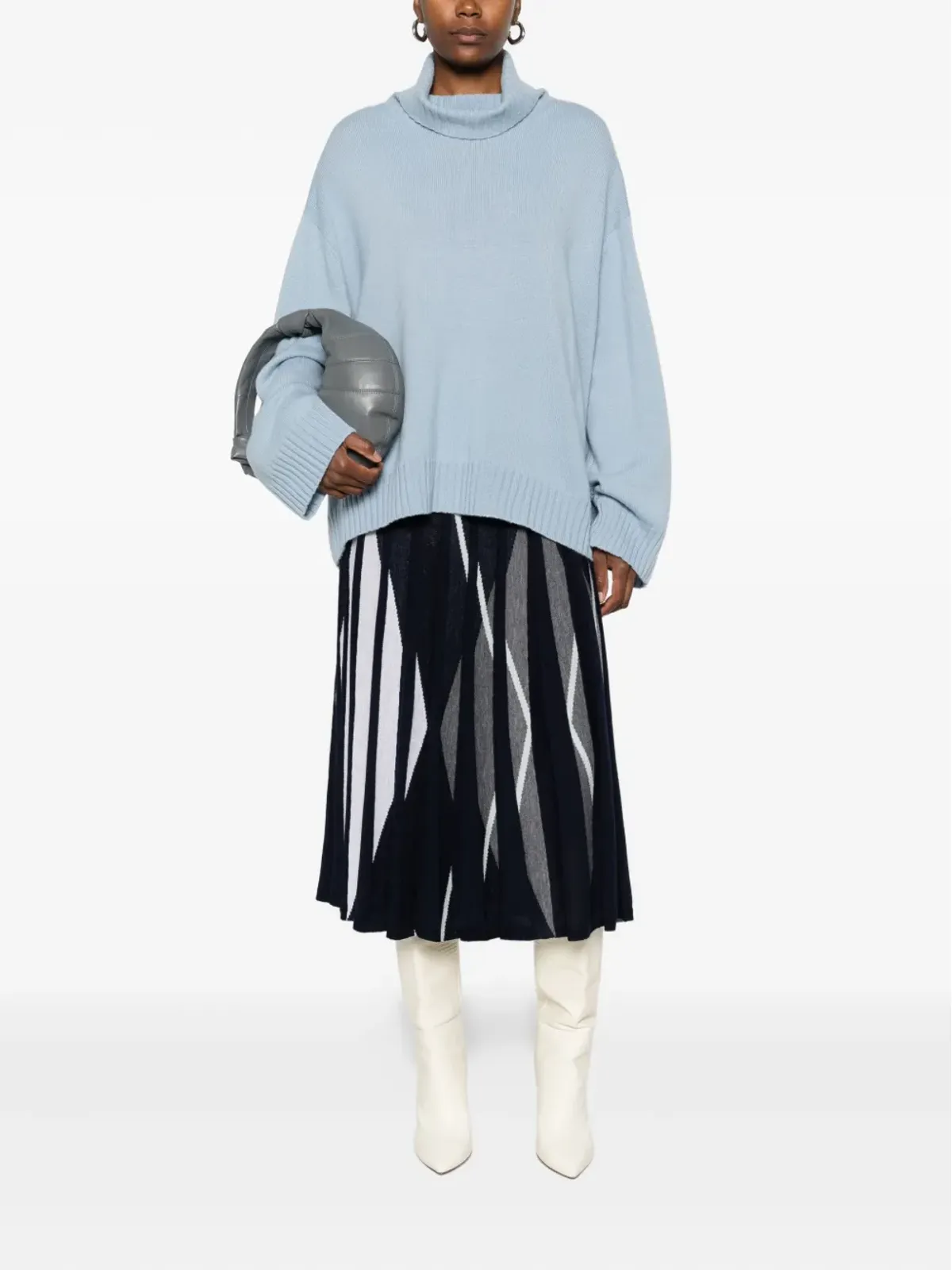 BOMPARD プリーツカシミア ミディスカート - ブルー - 画像2