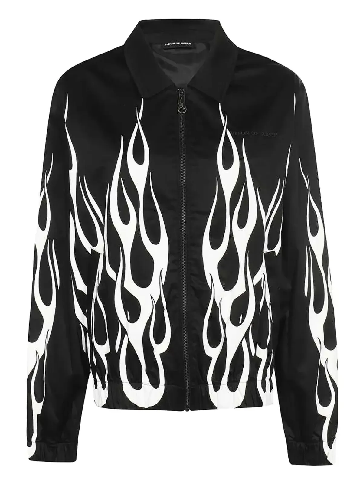 Vision Of Super flame-print zip-front jacket - Black - 画像1