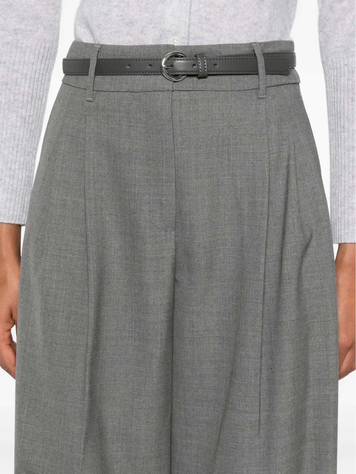 Max Mara プリーツフロントベルト付きパンツ - 画像5