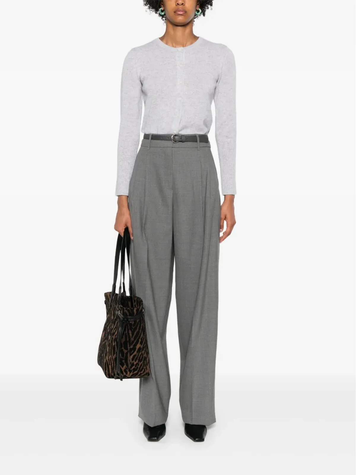 Max Mara プリーツフロントベルト付きパンツ - 画像2