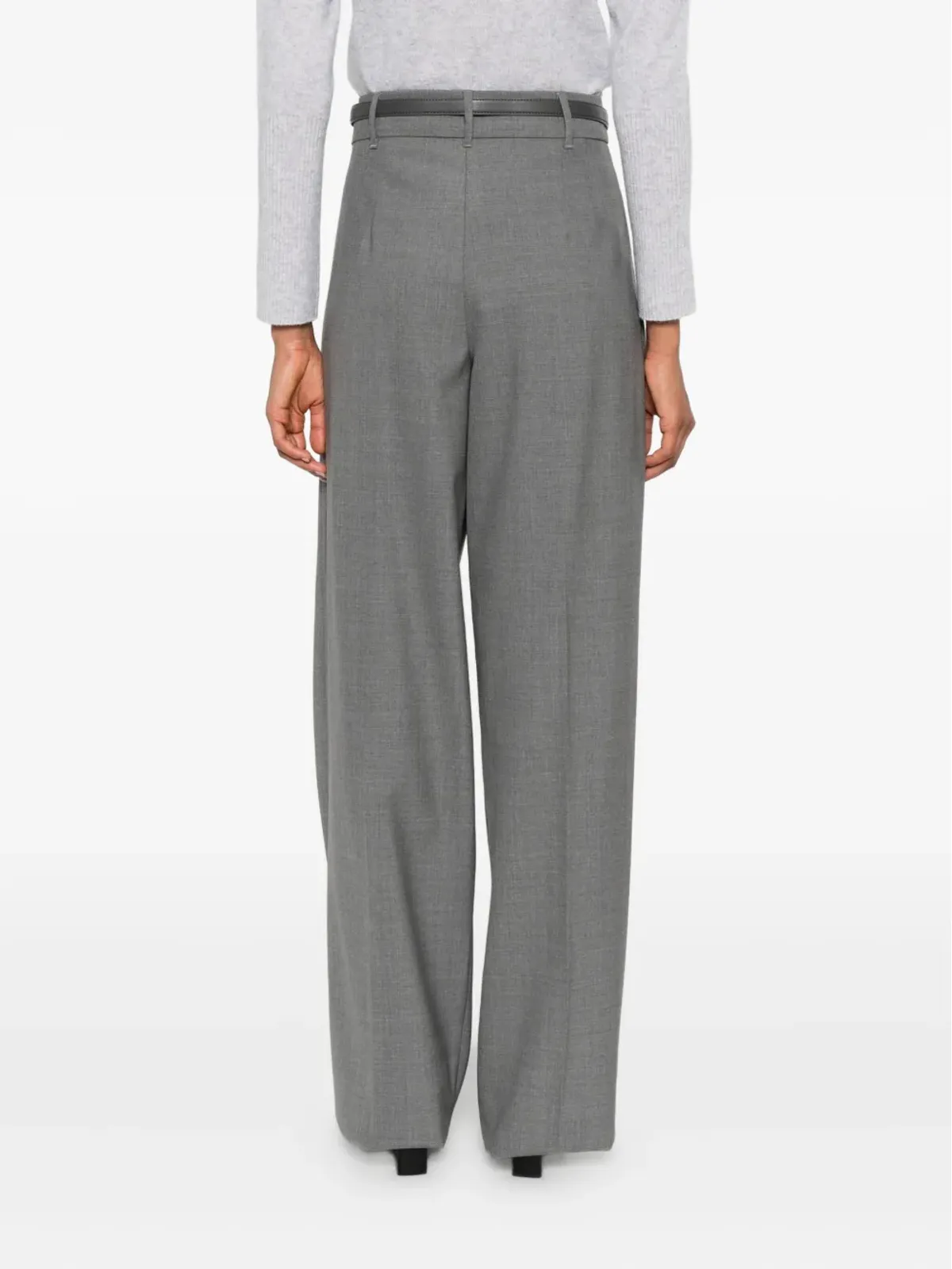 Max Mara プリーツフロントベルト付きパンツ - 画像4