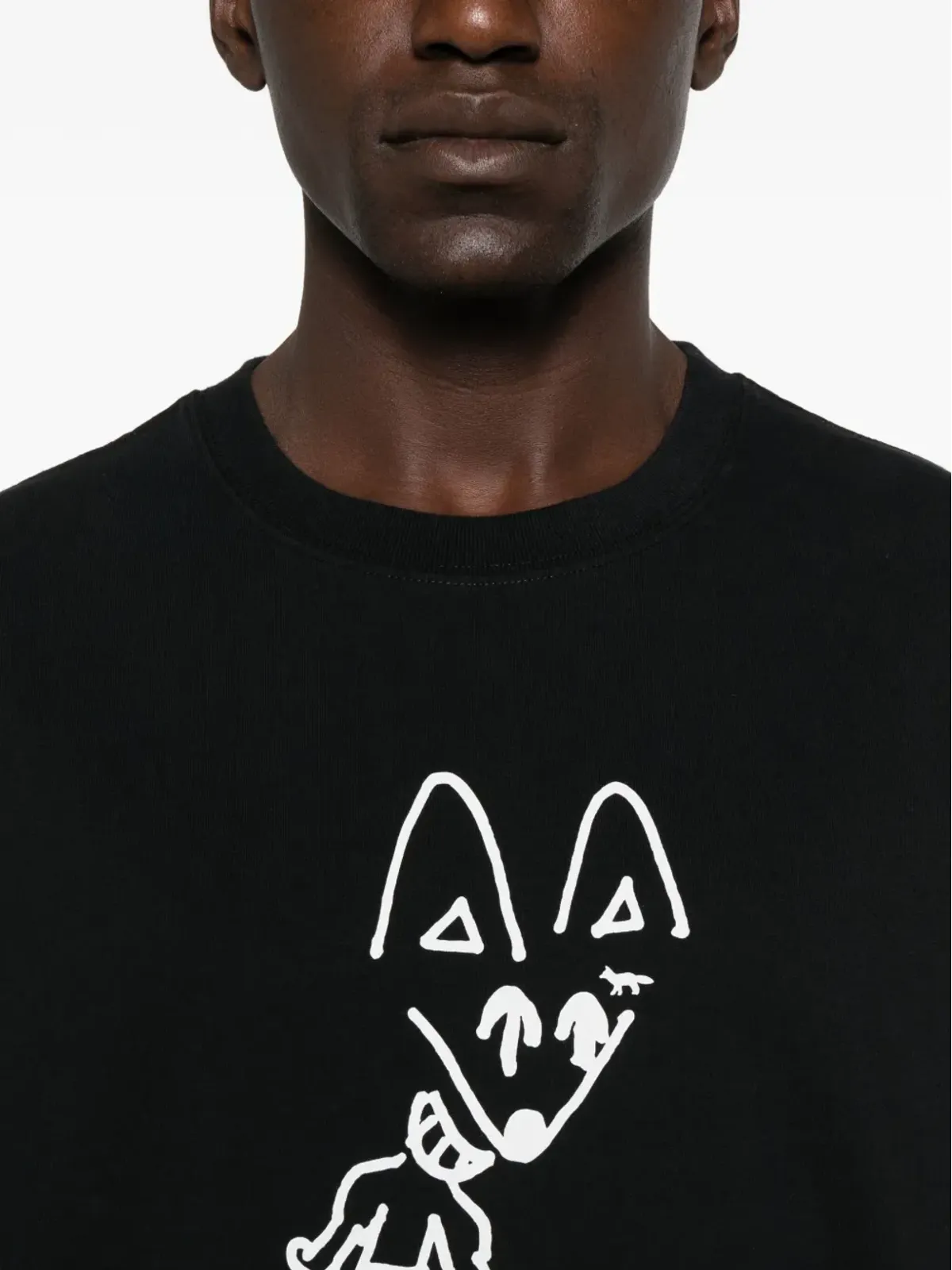 Maison Kitsuné パーティーフォックスプリントTシャツ - ブラック - 画像4