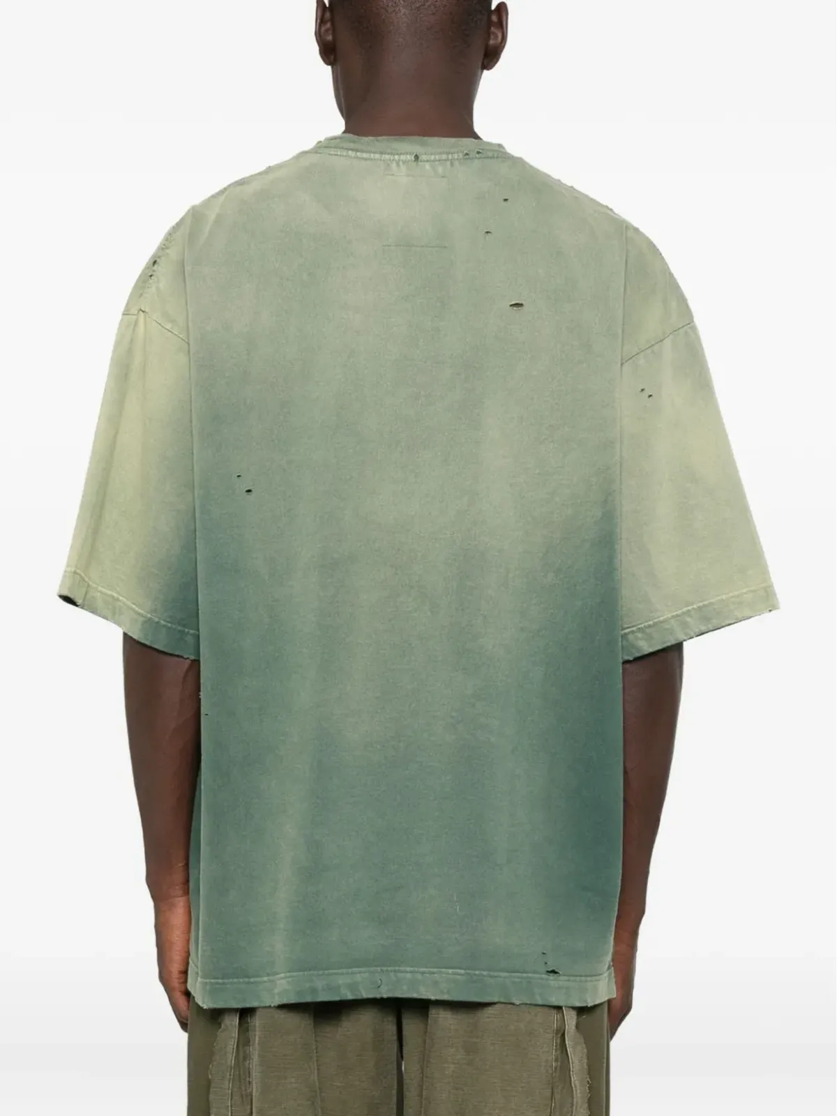 Maison MIHARA YASUHIRO 色落ち風コットンTシャツ グリーン - 画像3
