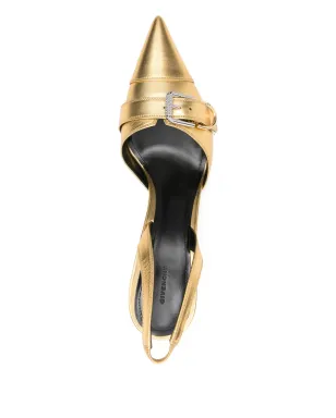 Givenchy Pre-Owned ヴォーユー スリングバックパンプス ゴールド - サムネイル4